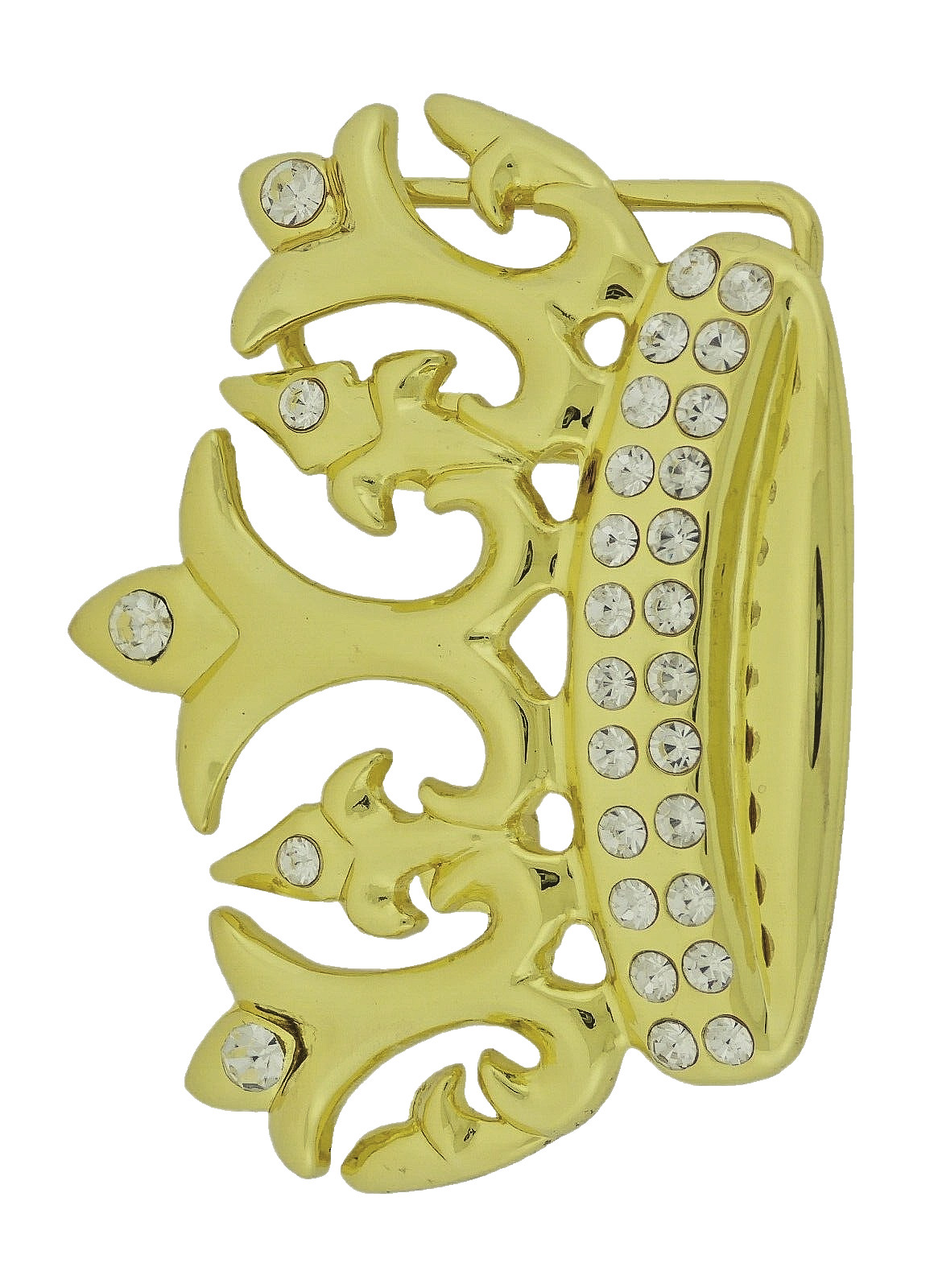 Crown Belt Buckle New Men Women Bling Iced Style Western Rodeo Rock Rebel Gold