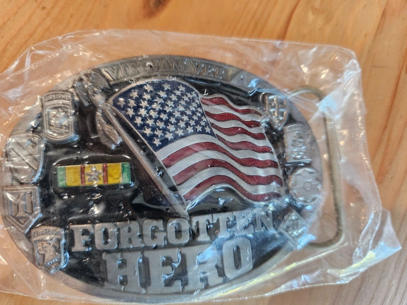 Belt Buckle Vietnam Veteran Forgotten Hero Cool Cast 1980s