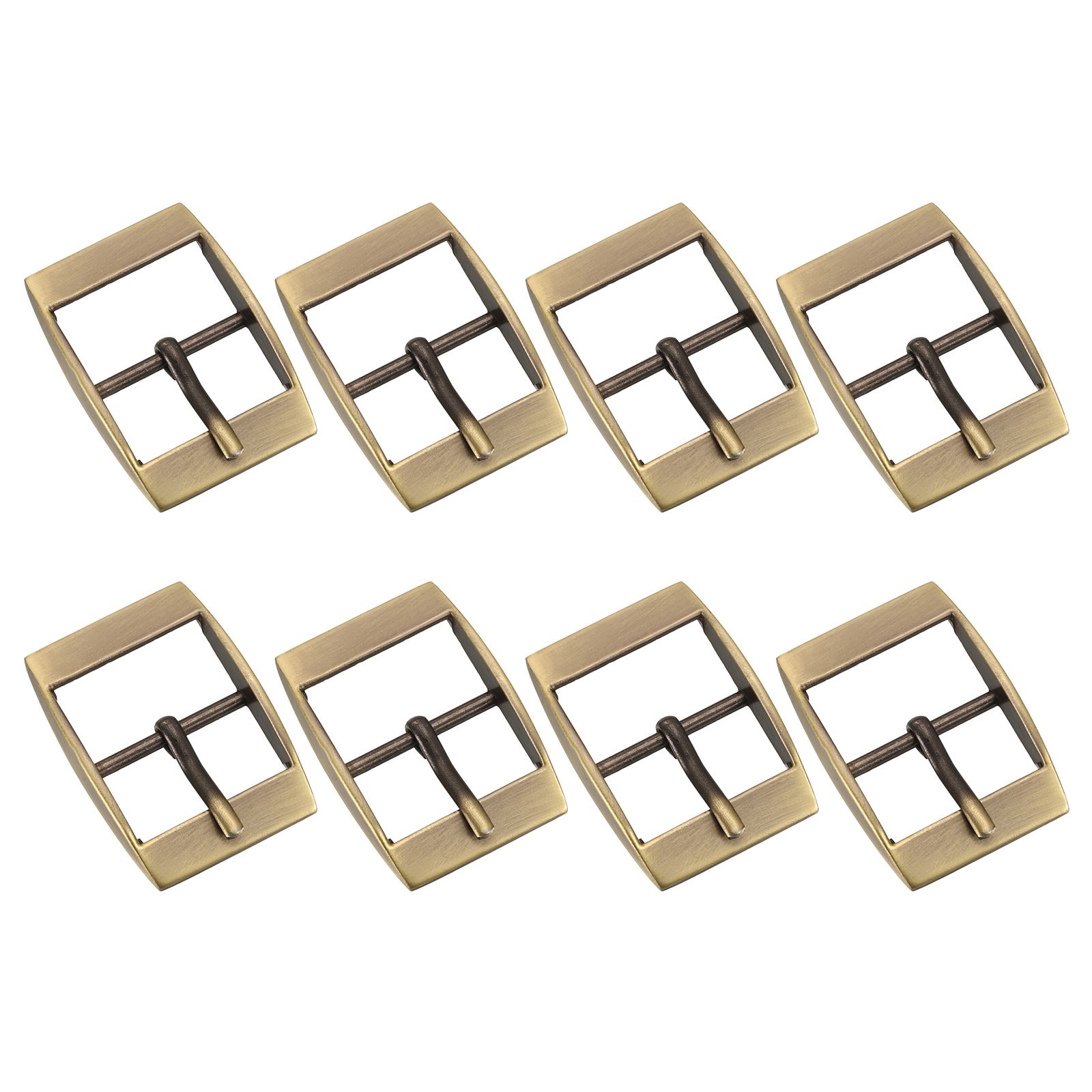 8Pcs 1&Prime; Single Prong Belt Buckle Square Center Bar Buckles Bronze
