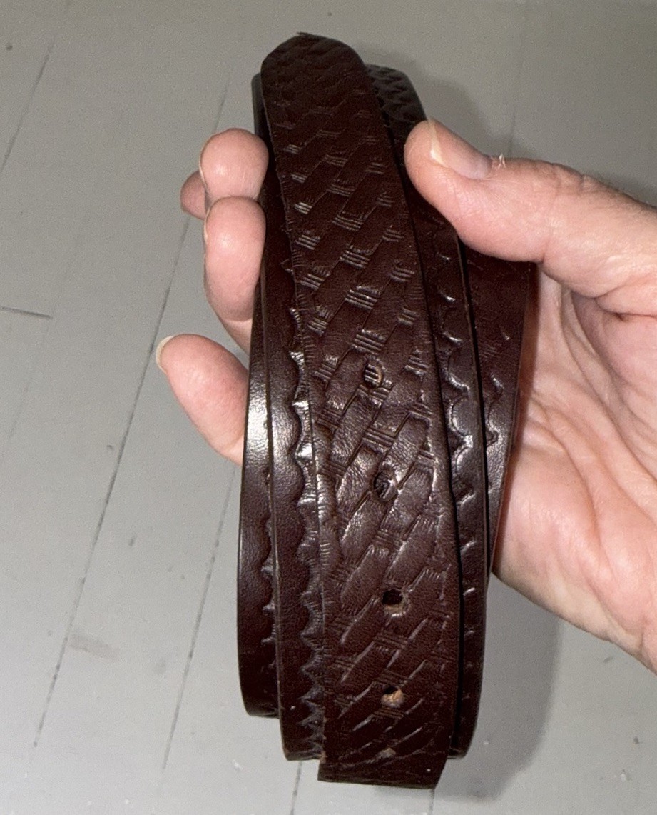 Boston 1.75” Garrison Dark Brown Leather Silver Buckle Belt Made In USA Sz 50