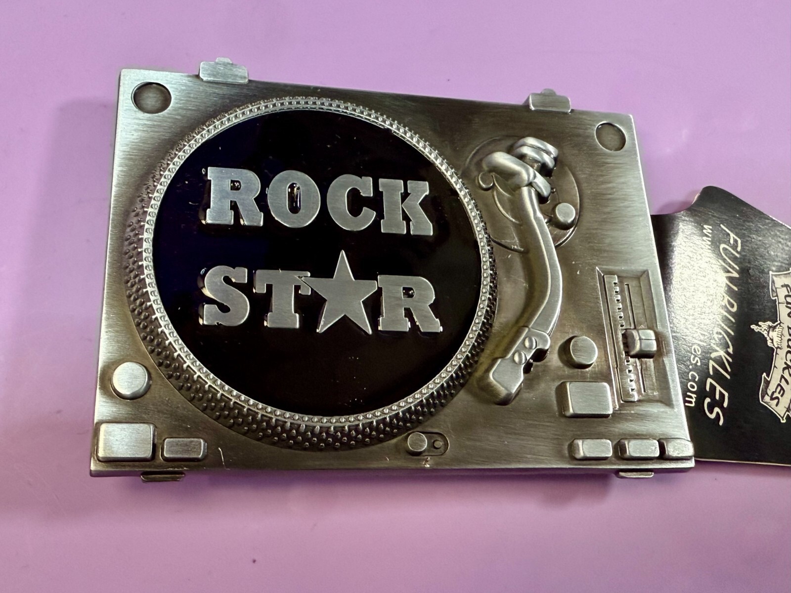 DJ ROCK STAR Turntable Music Record Player Musicians Music Lovers Belt Buckle