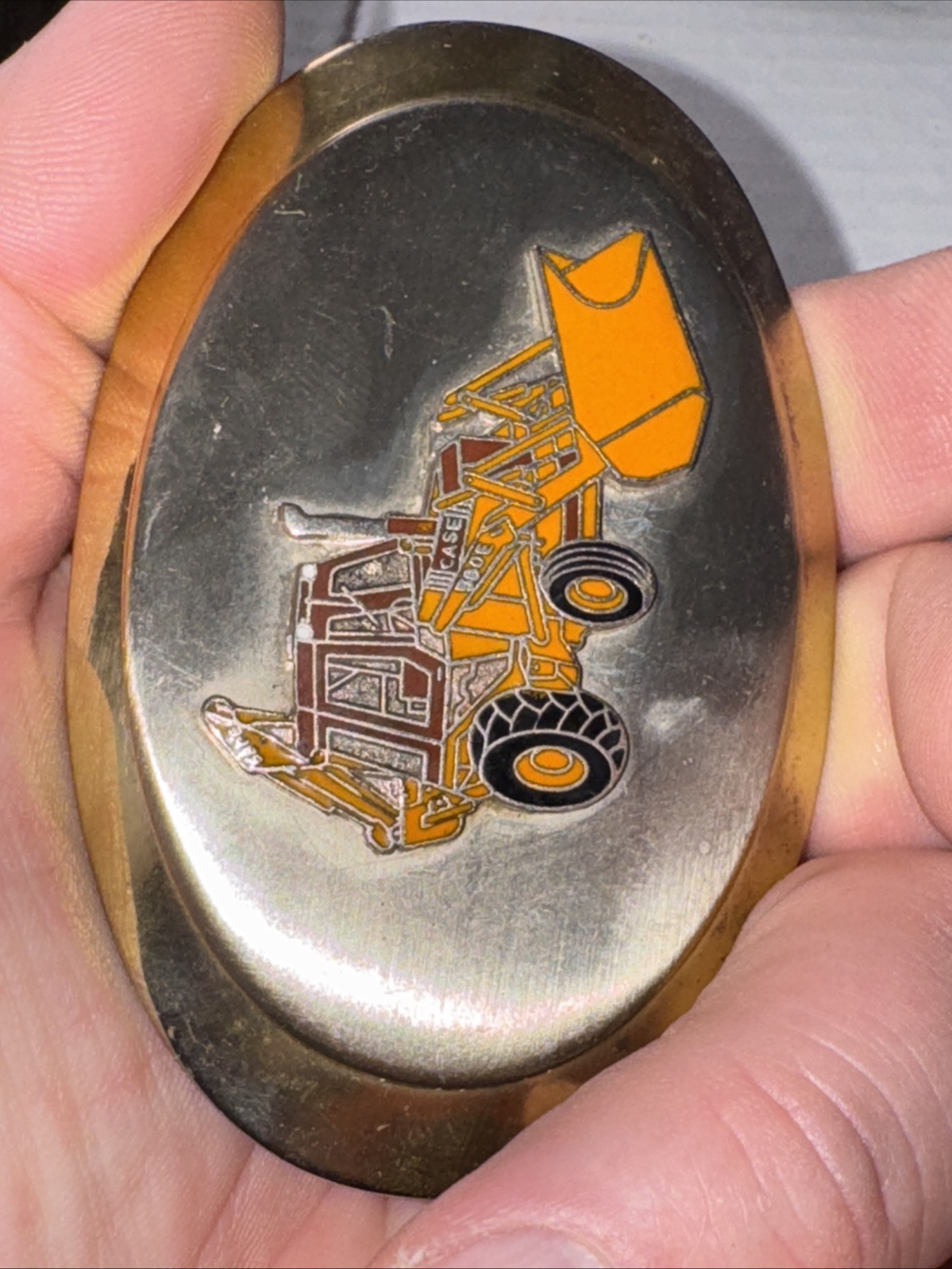 Vintage Case Loader Backhoe Construction Tractor Belt Buckle Rare