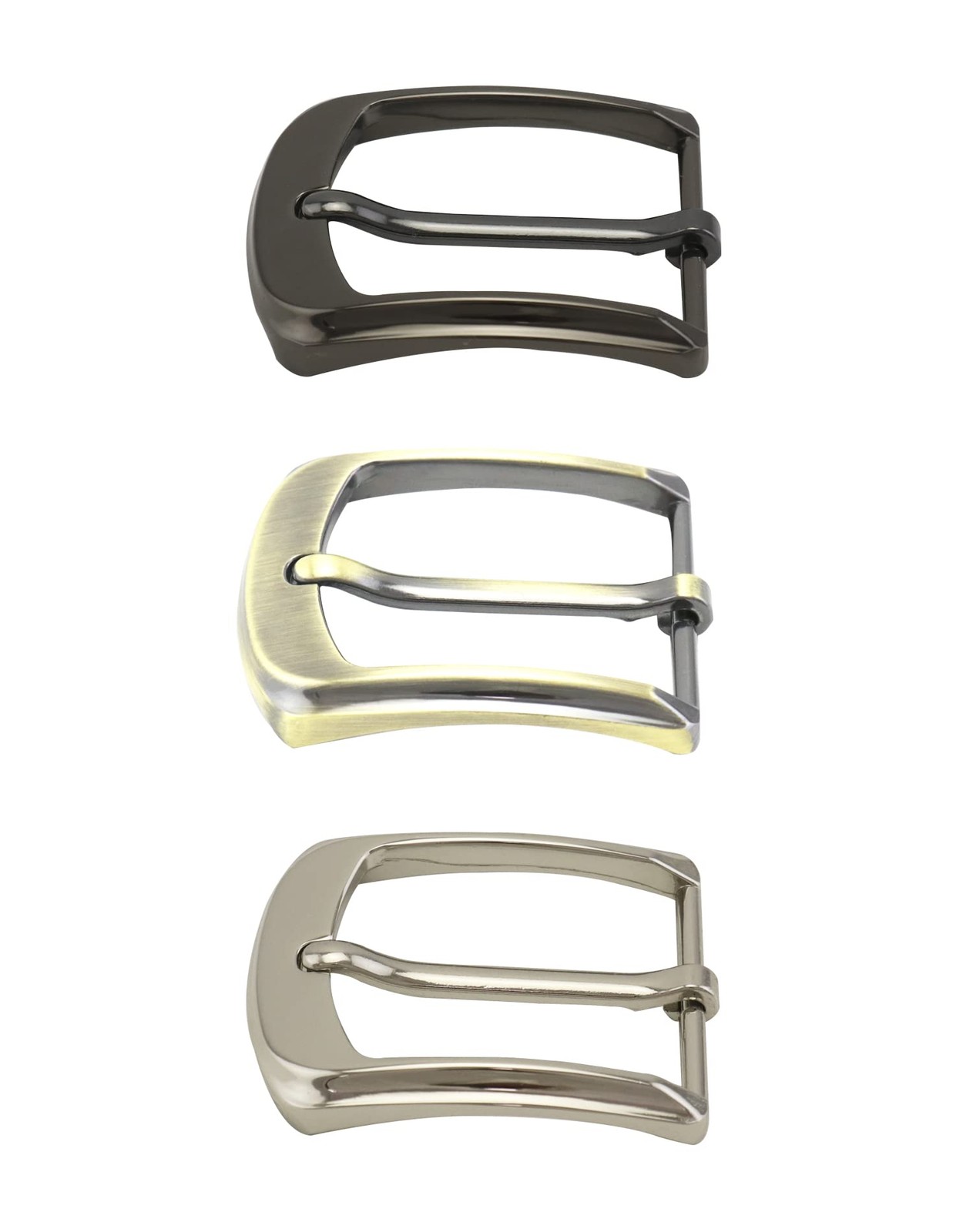 QWORK Classic Belt Buckles Set, 38-40 mm (1.5&Prime; – 1.6&Prime;), Silver, Bronze, Gray