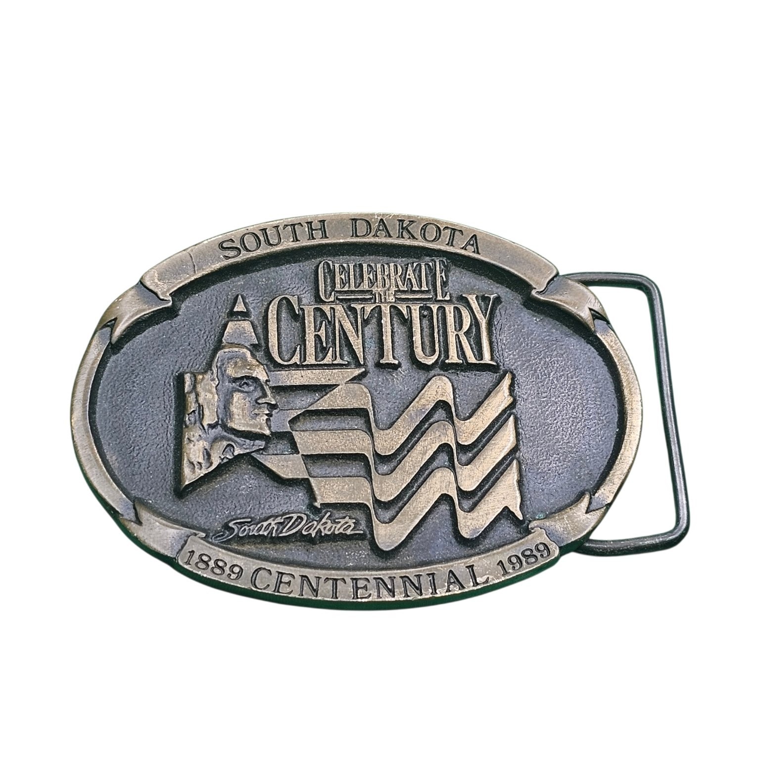South Dakota Celebrate The Century Belt Buckle Bronze