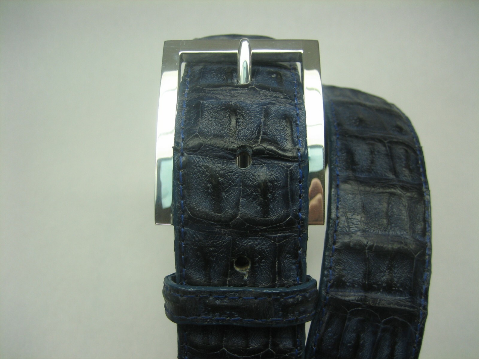 GENUINE HORNBACK CROCODILE BELTS 1-3/8&Prime; WIDE, AND SILVER 925 SOLID BUCKLE U.S.A.