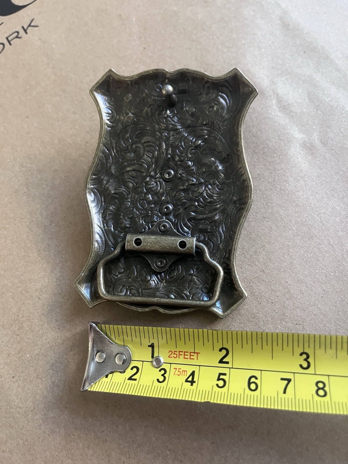 New Ancient Gold Patina Western Cowboy Belt Buckle Symmetrical Bull Head Buckle
