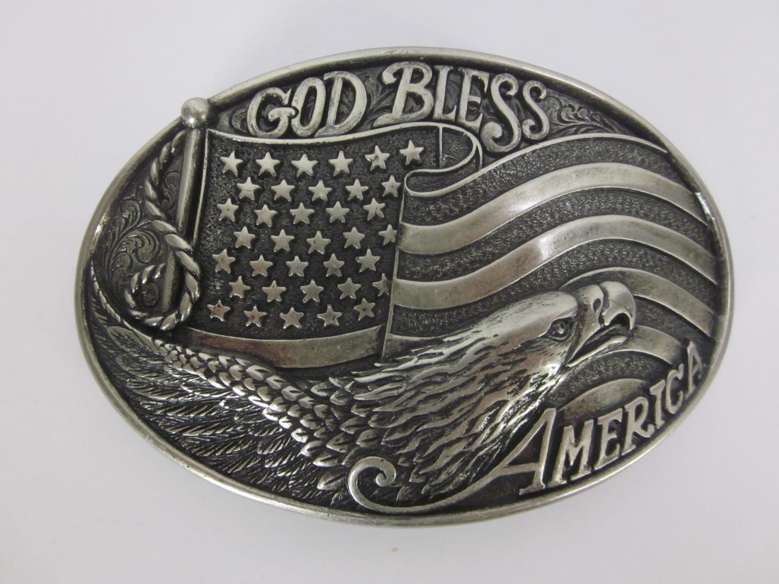 Belt Buckle Nocona God Bless America Buckle American Flag Eagle Stars & Stripes