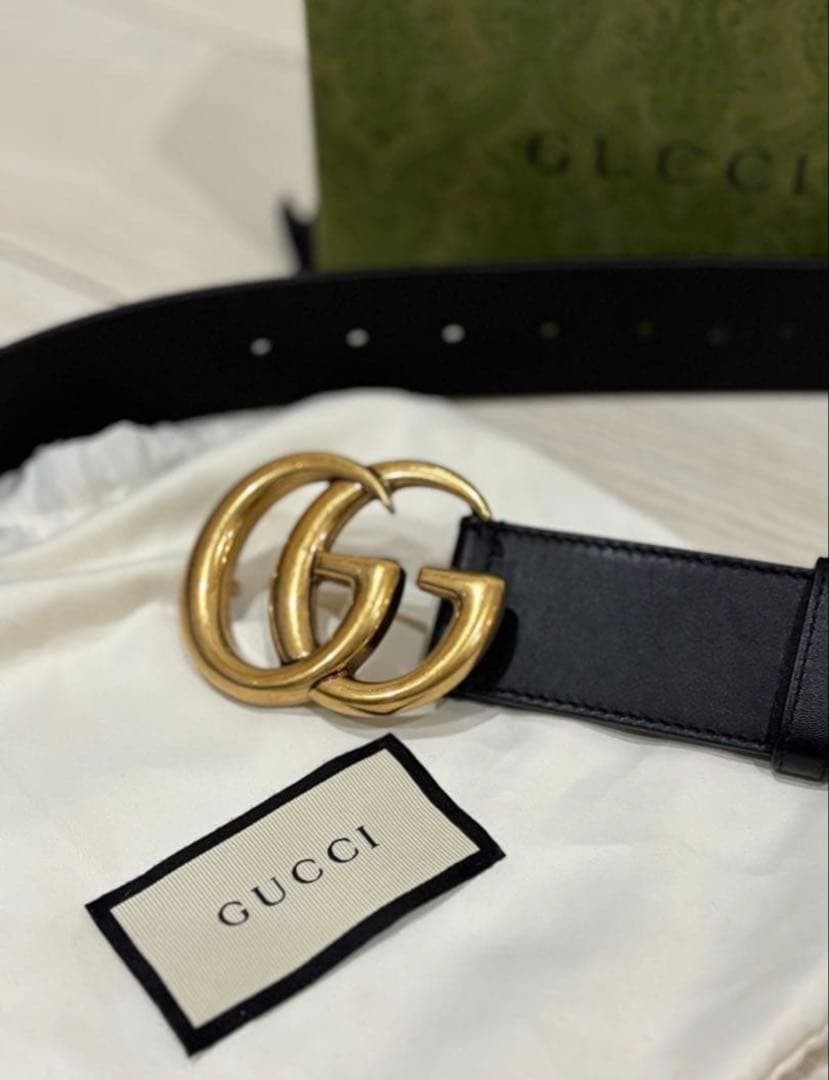 GUCCI Pre-Owned Black Leather Belt 38 Inches
