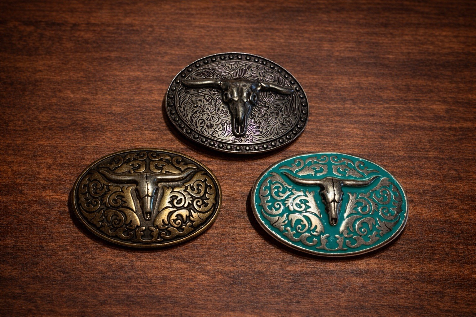 Longhorn Skull Belt Buckle | Antique Silver Finish, Fits 1.5&Prime; Belt