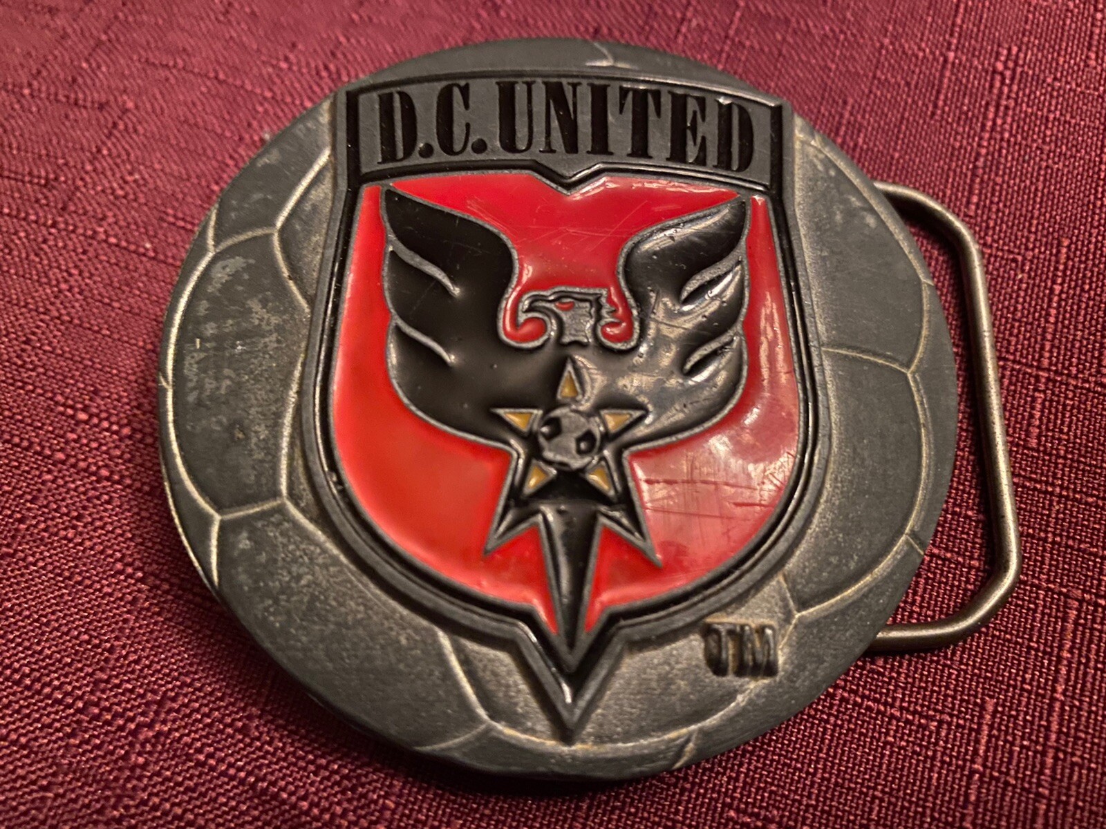 D.C. United Logo Belt Buckle Silver Pewter Soccer Ball Fanatics Tifo Culture