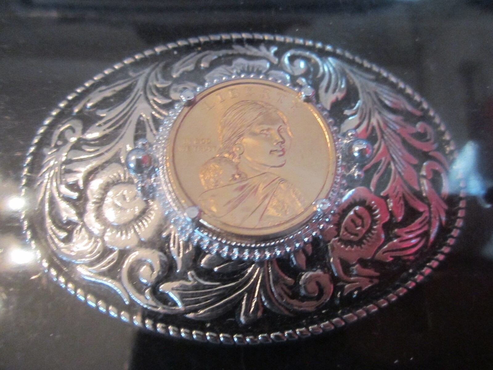 NOCONA LIBERTY SACAGAWEA DOLLAR COIN BELT BUCKLE – GW-16