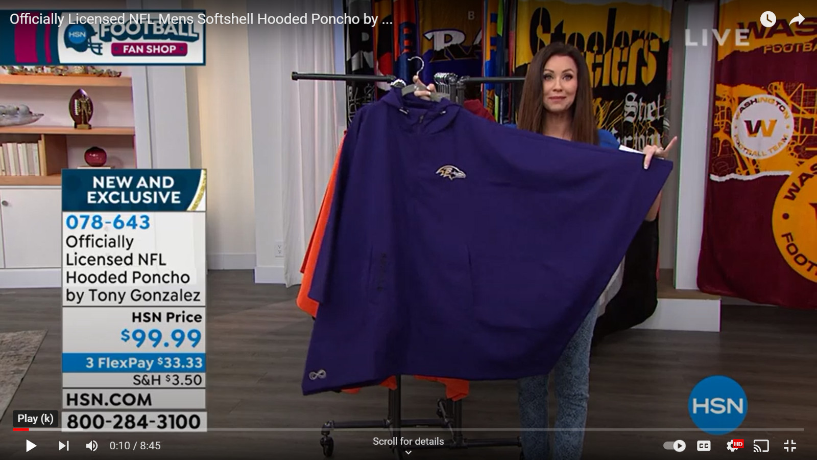 Officially Licensed NFL Mens Softshell Hooded Poncho DIFFERENT TEAMS