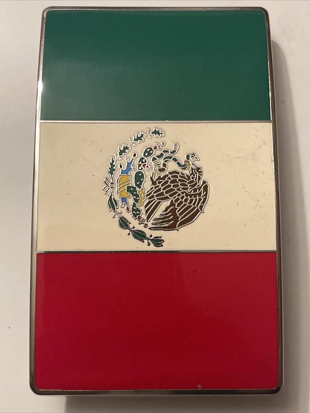 Mexican Flag Belt Buckle Vintage: New, Gear Condition, 4” By 2”, Great Details