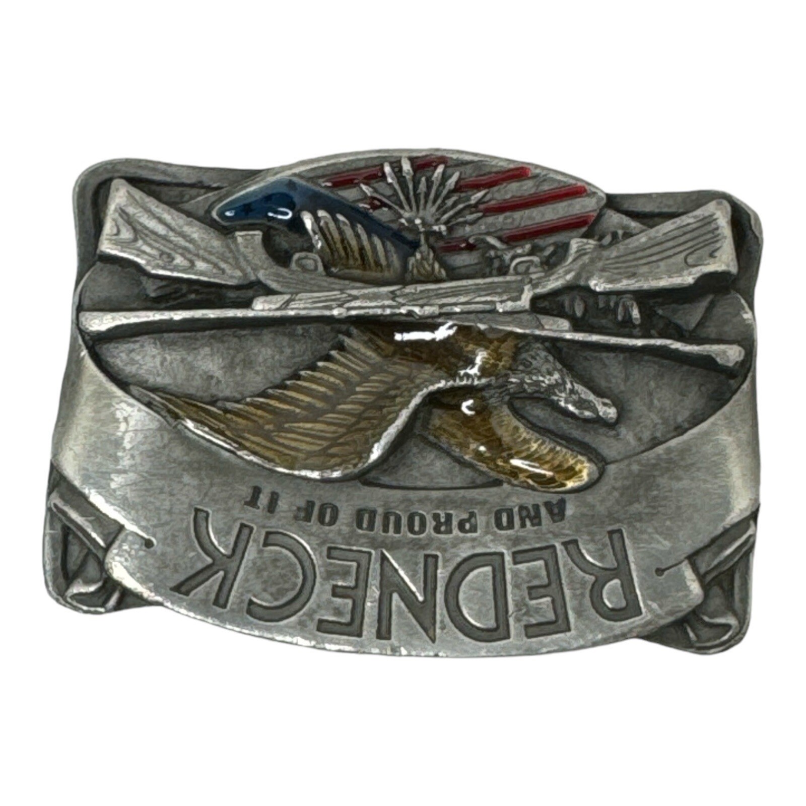 Western Steer Eagle Platinum Color Beauty Cowboy Rodeo Style Belt Buckle .MJ 84