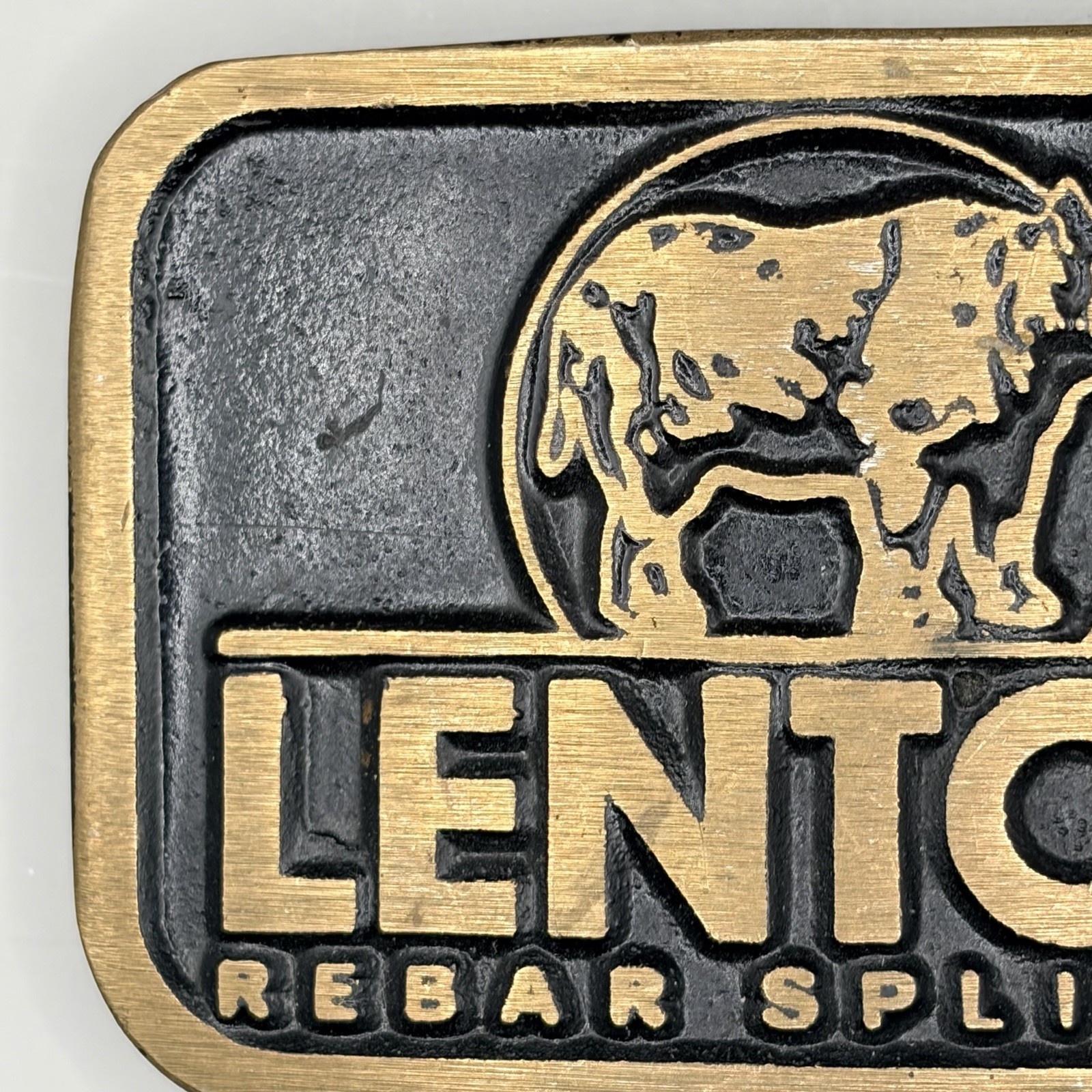 Vintage Lenton Rebar Splicing Dynabuckle Provo Utah Solid Brass Belt Buckle