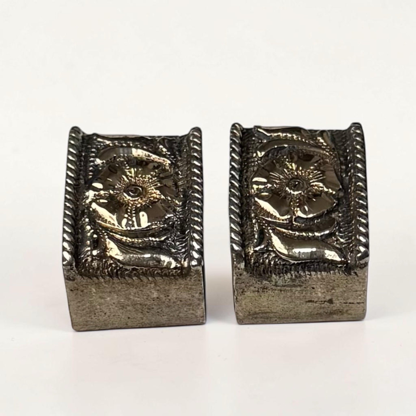 14K Gold Sterling Silver Hollands San Angelo 103 Ranger 3 Pc Belt Buckle Set