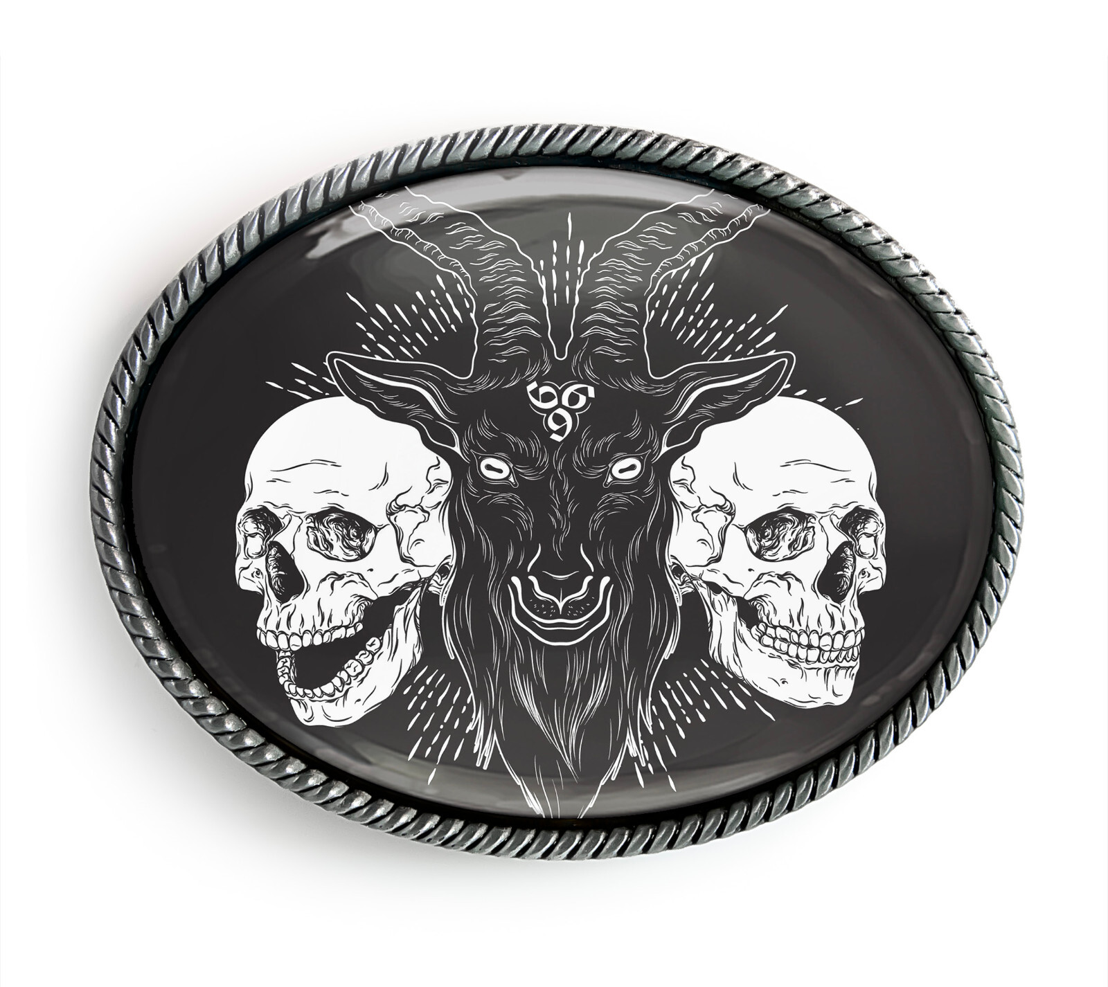 Baphomet Belt Buckle – Satanic Goat Head Occult Witchcraft Belt Buckle – 812