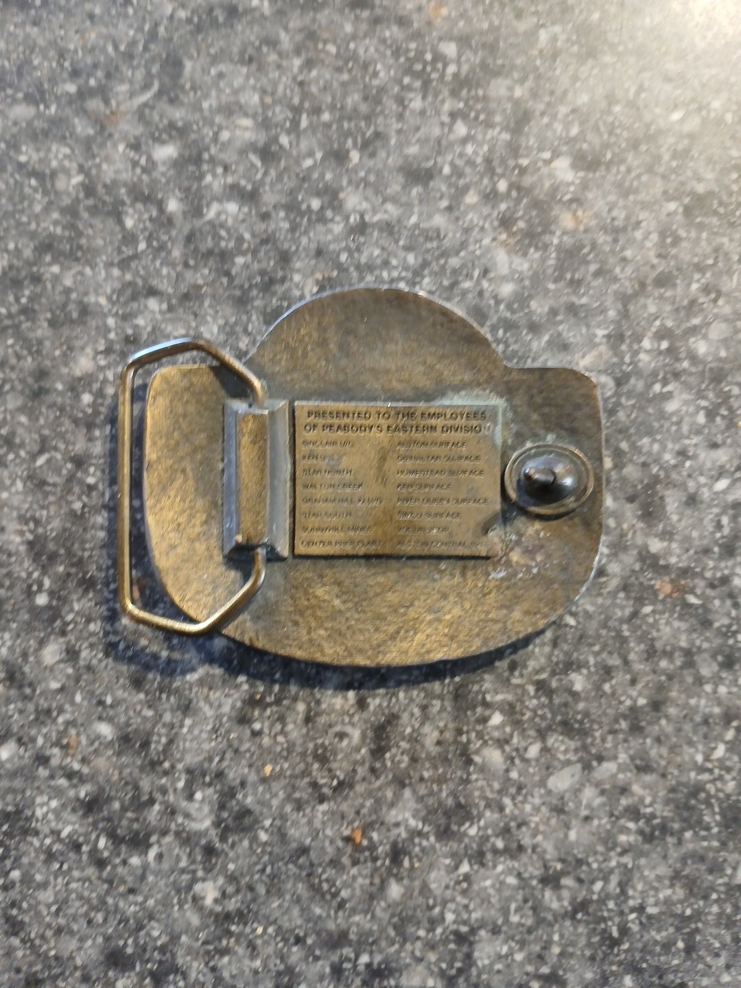 Peabody Coal Company Eastern Division 1983 Safety Award Belt Buckle Vtg 80’s