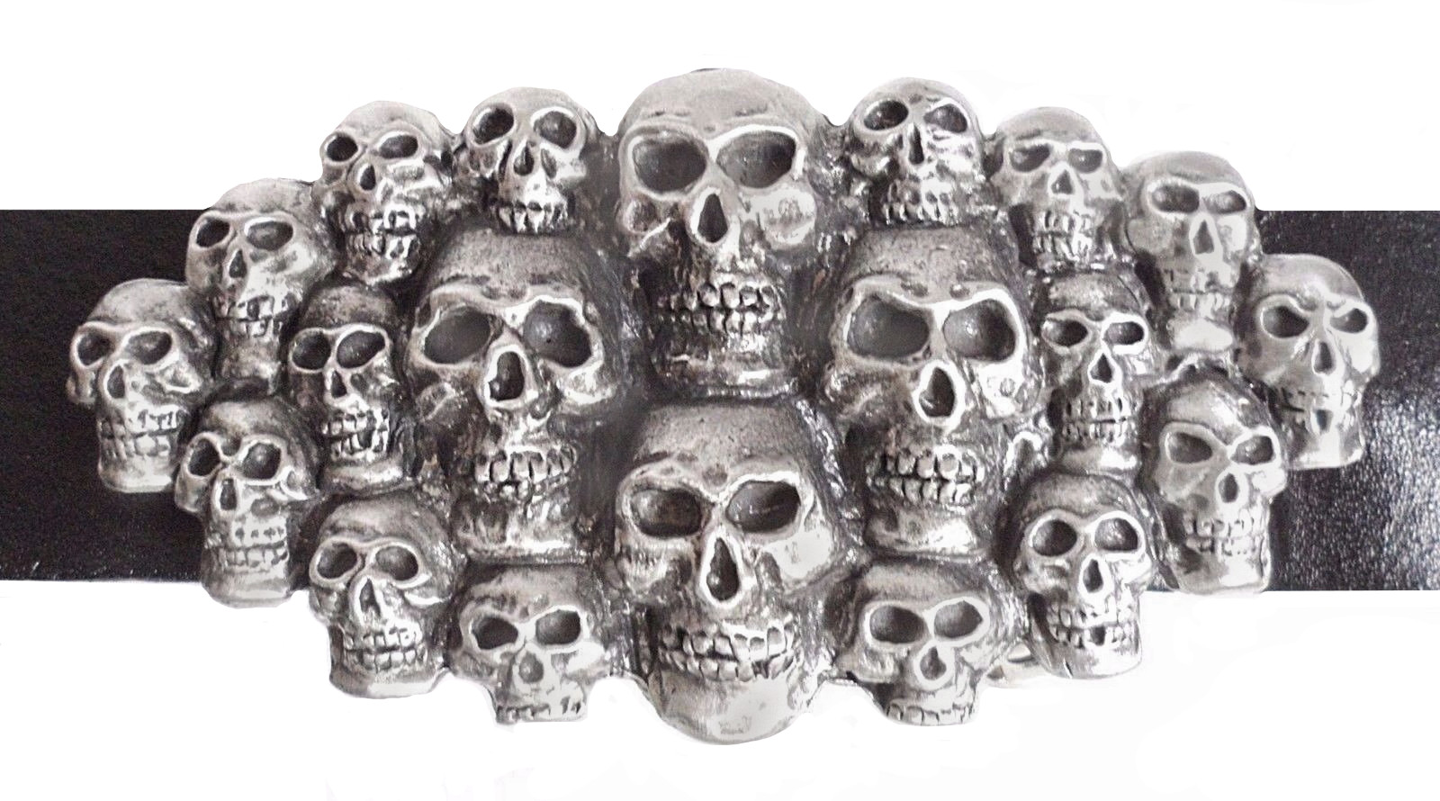 Multitude of Skulls Skull Pewter Belt Buckle – Hand Made in the United Kingdom