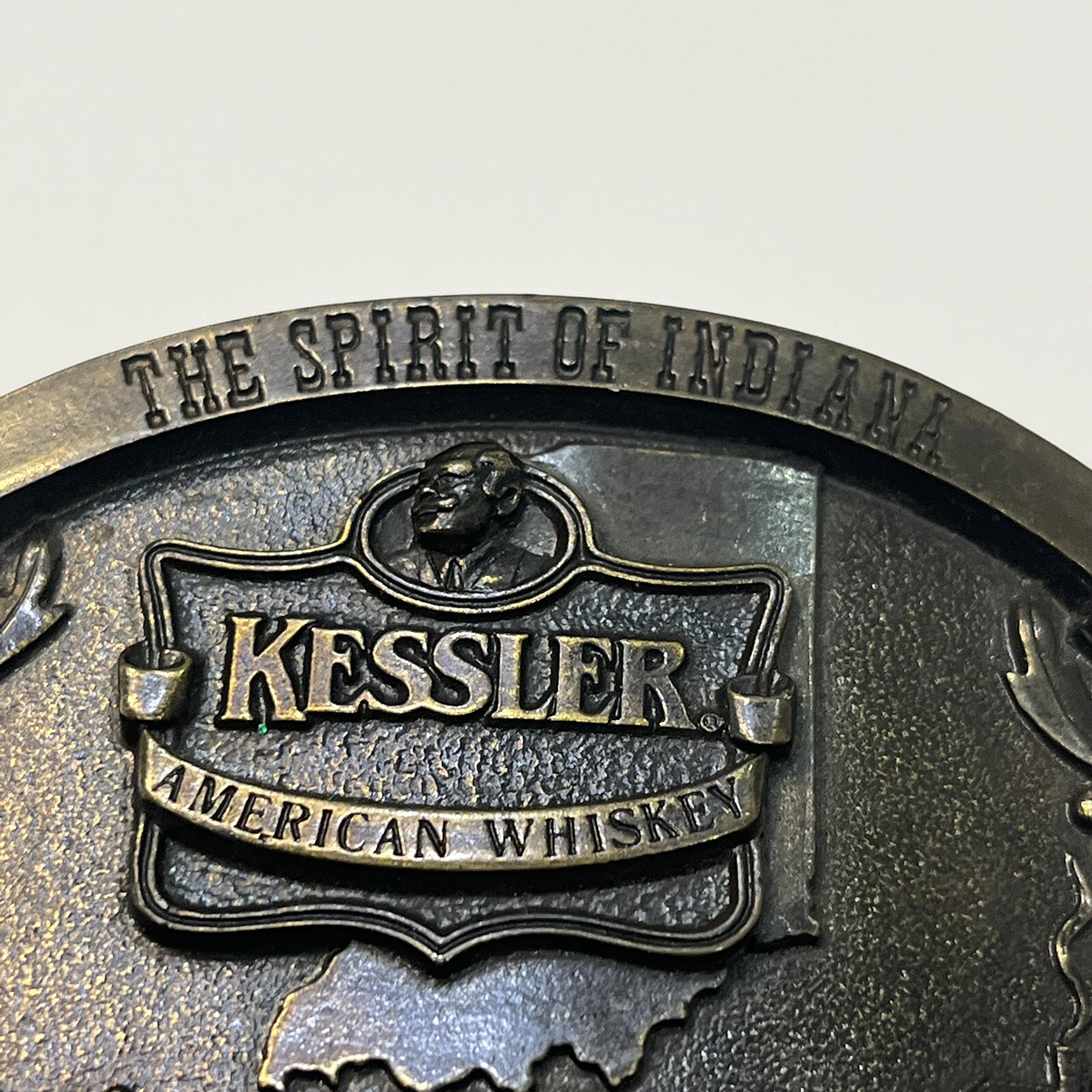 Vintage KESSLER American Whiskey Belt Buckle Smooth As Silk 1993 Brass Tone
