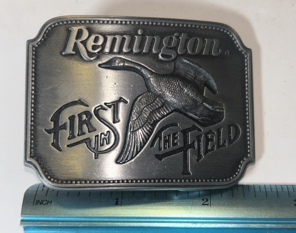 Vintage Remington by Sid Bell First In The Field Canada Goose 1980 Belt Buckle