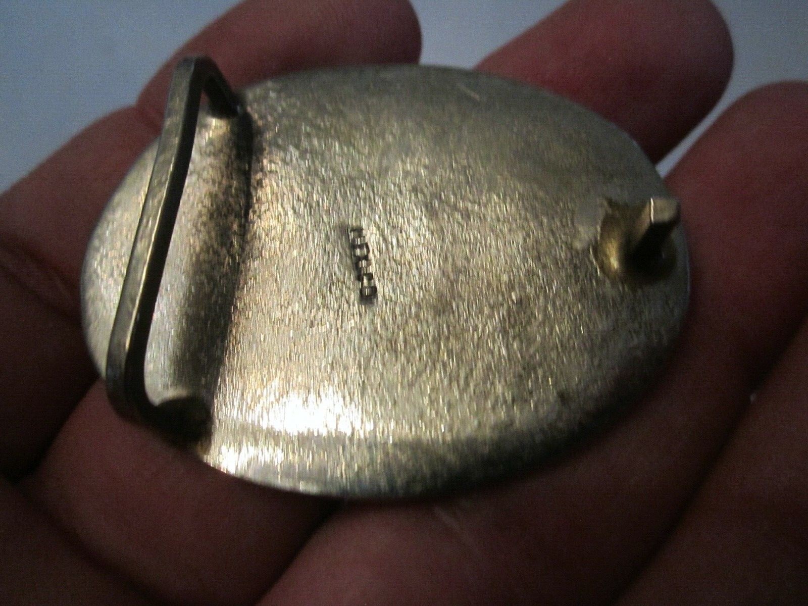 VINTAGE ALPACA SILVER BELT BUCKLE WITH MOTHER OF PEARL INLAY – GW-13