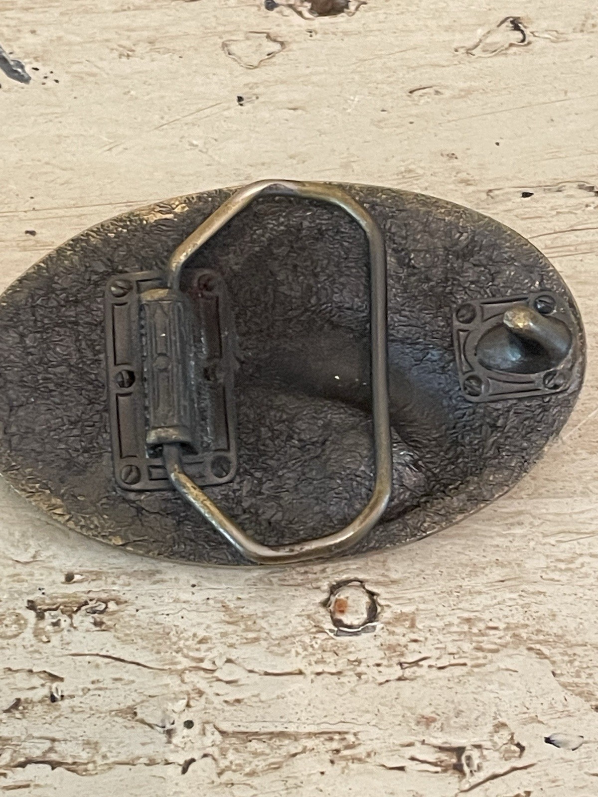 Vintage Spirit of ‘96 B.A.S.S Brass Color Belt Buckle Oval Bass Fishing USA