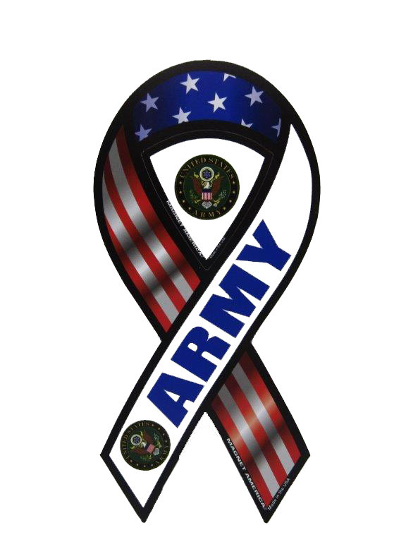 U.S. Army Emblem Ribbon USA 8×4&Prime; Inch Magnet (Car / Fridge / Other)