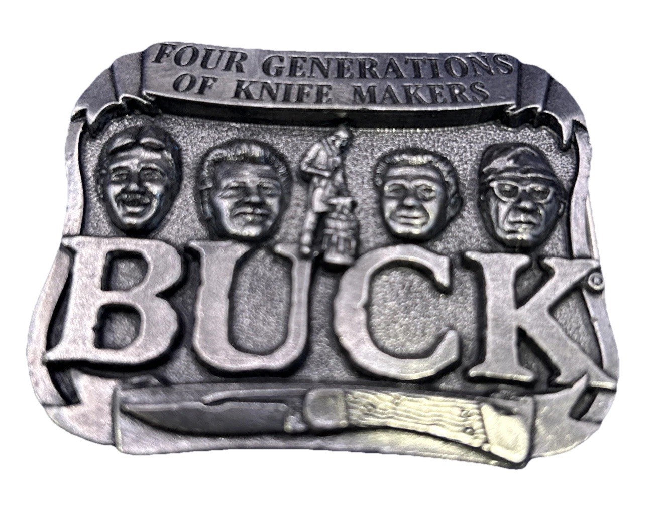 Buck Knives Pewter Belt Buckle Four Generations Smoky Mountain Knife Works