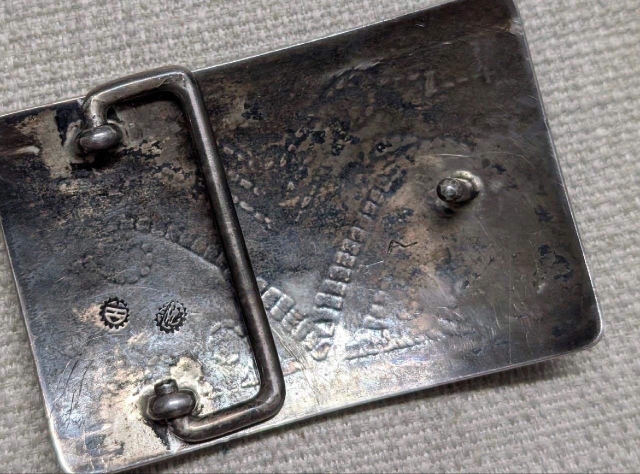 vintage HOPI belt buckle NATIVE AMERICAN INDIAN zuni MCBRIDE sterling silver