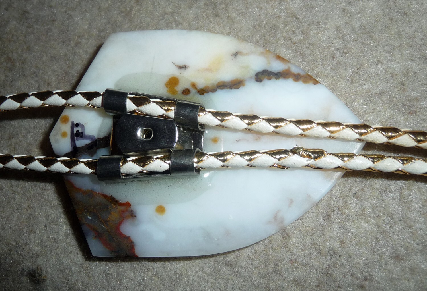 Polka Dot Jasper Handcrafted Buckle & Bola set Natural stone