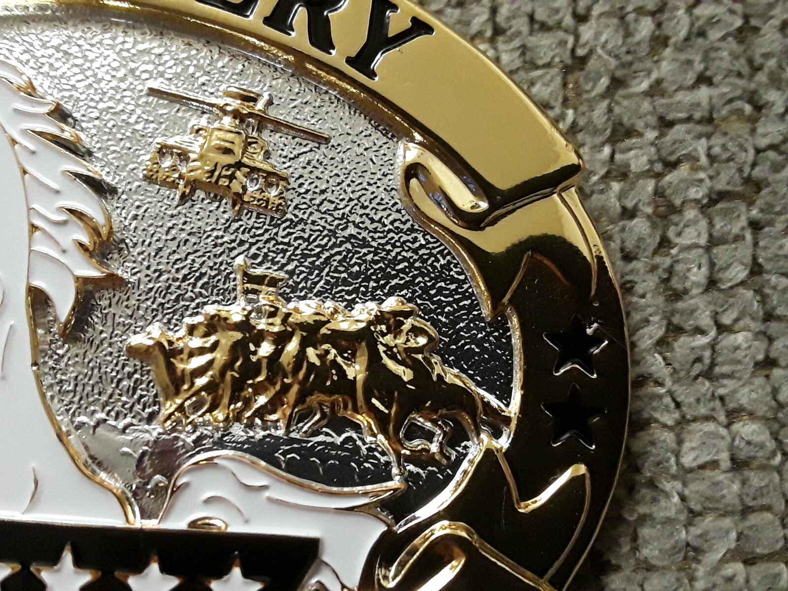8th Cavalry Honor and Courage Army Solid Brass Belt Buckle (Oval)