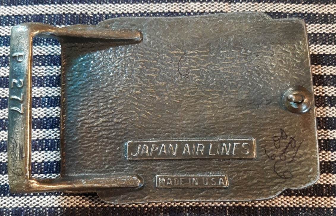 Jalcargo Cargo Japan Airline Brass Vintage Belt Buckle « We deliver the World »