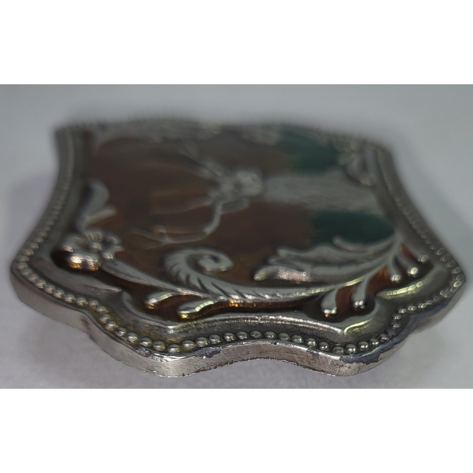 Vintage Inspired Stag Deer Belt Buckle Western Wildlife Green Forest Metal 2020