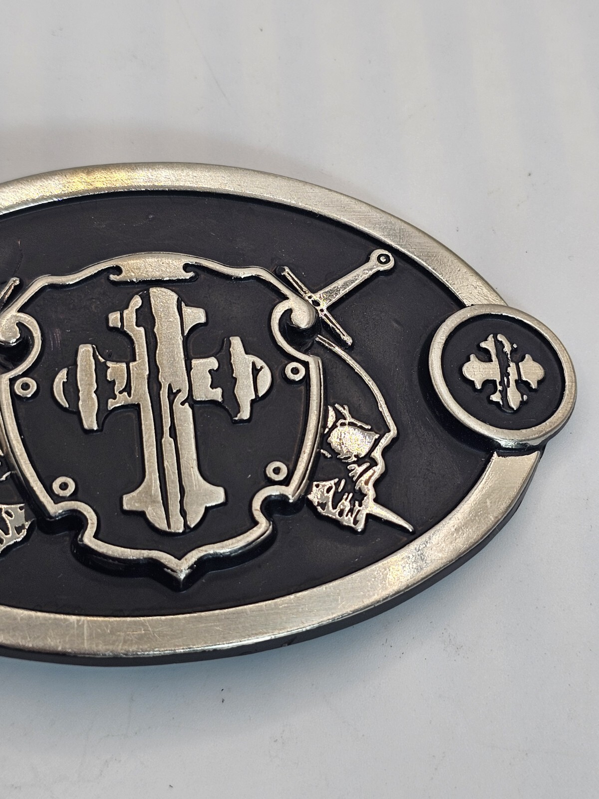 Swords & Cross Knight Shield Gothic Punk Rider Chrome Brand Belt Buckle #6216