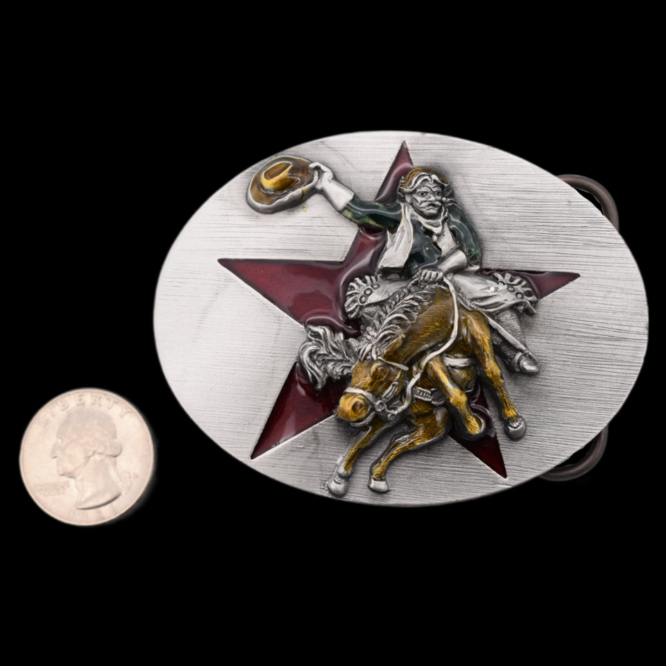 Bronco Buster Cowboy Rodeo Western Cowboy Vintage Belt Buckle