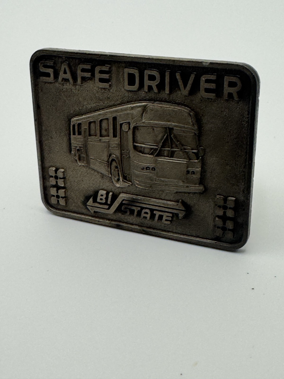 Vintage Safe Driver Bus Transportation Bi-State Metal Belt Buckle 2.5×2 inches