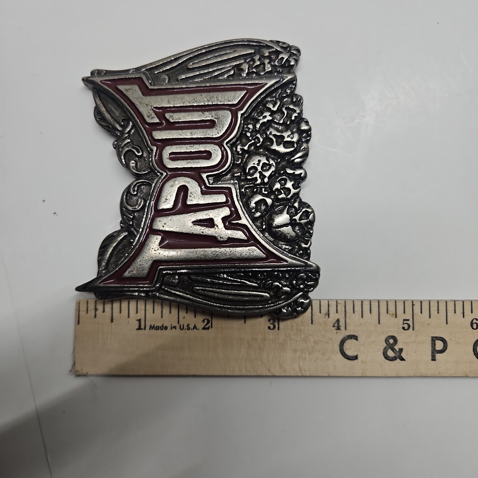 Vintage MMA UFC TAPOUT Belt Buckle Heavy Metal Skulls Graveyard Belt Buckle
