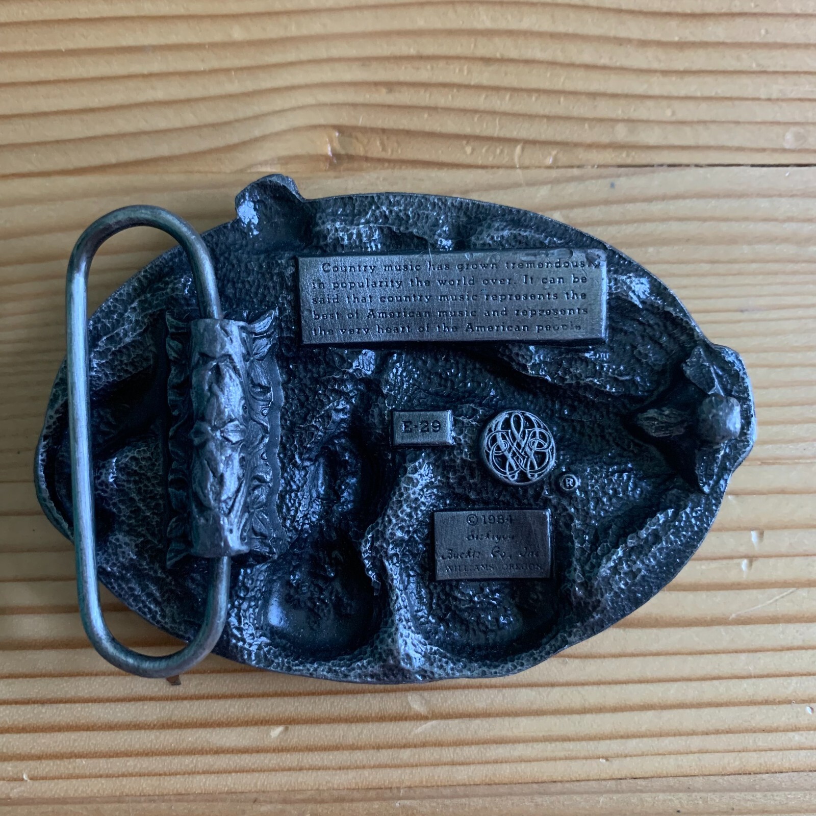 Country music western vintage belt buckle 1984 Williams Oregon E 29