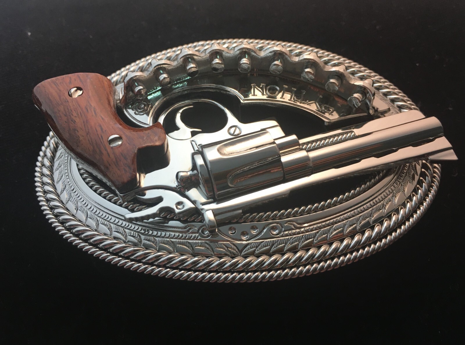 (MADE BY ORDER) BUCKLE HANDMADE STAINLESS STEEL WESTERN STYLE GUN PYTHON #2