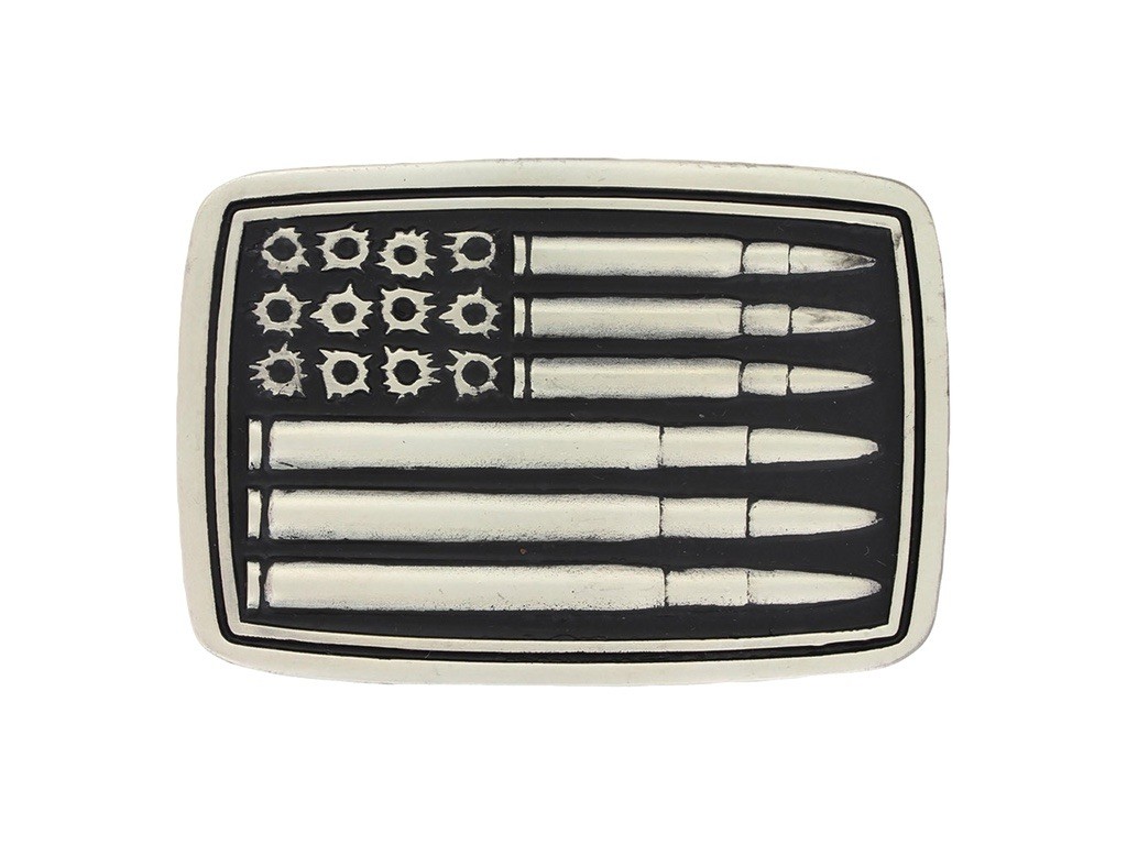 American Flag bullets belt buckle military army navy marines patriot