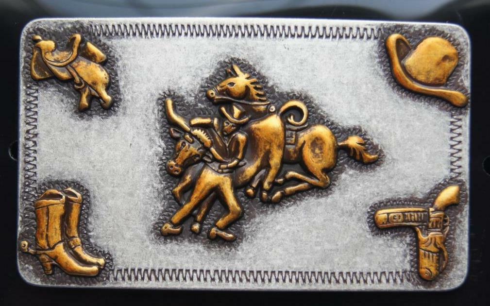 Nocona Western Steer Wrestling Belt Buckle 37598