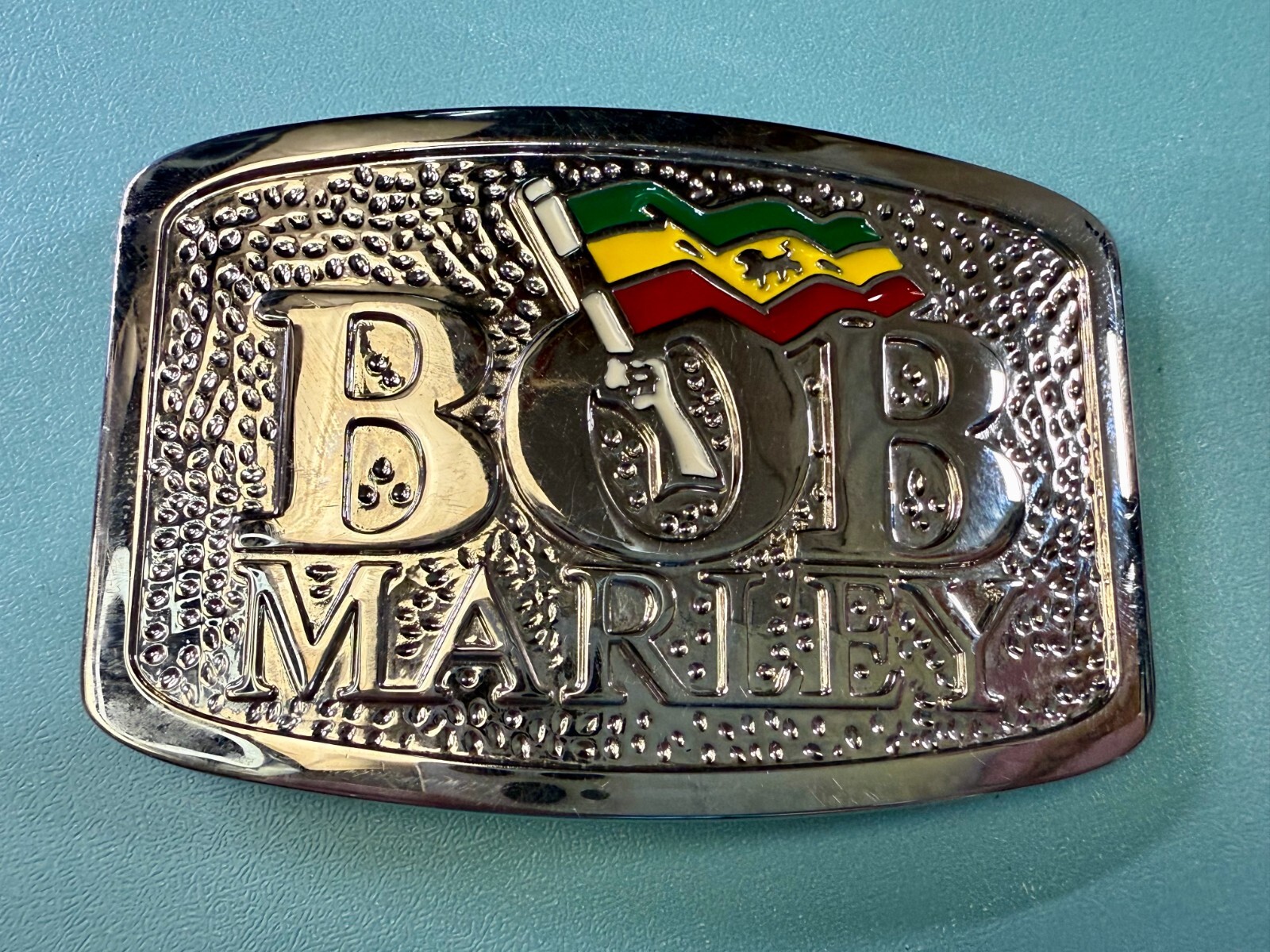 BOB MARLEY Jamaican Singer Rastafarian Flag Music Reggae 2006 Belt Buckle