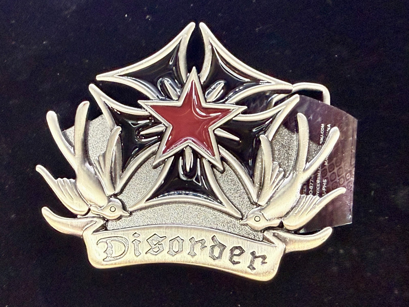 Disorder Iron Maltese Cross Doves NOS Silver Moon Creations Belt Buckle
