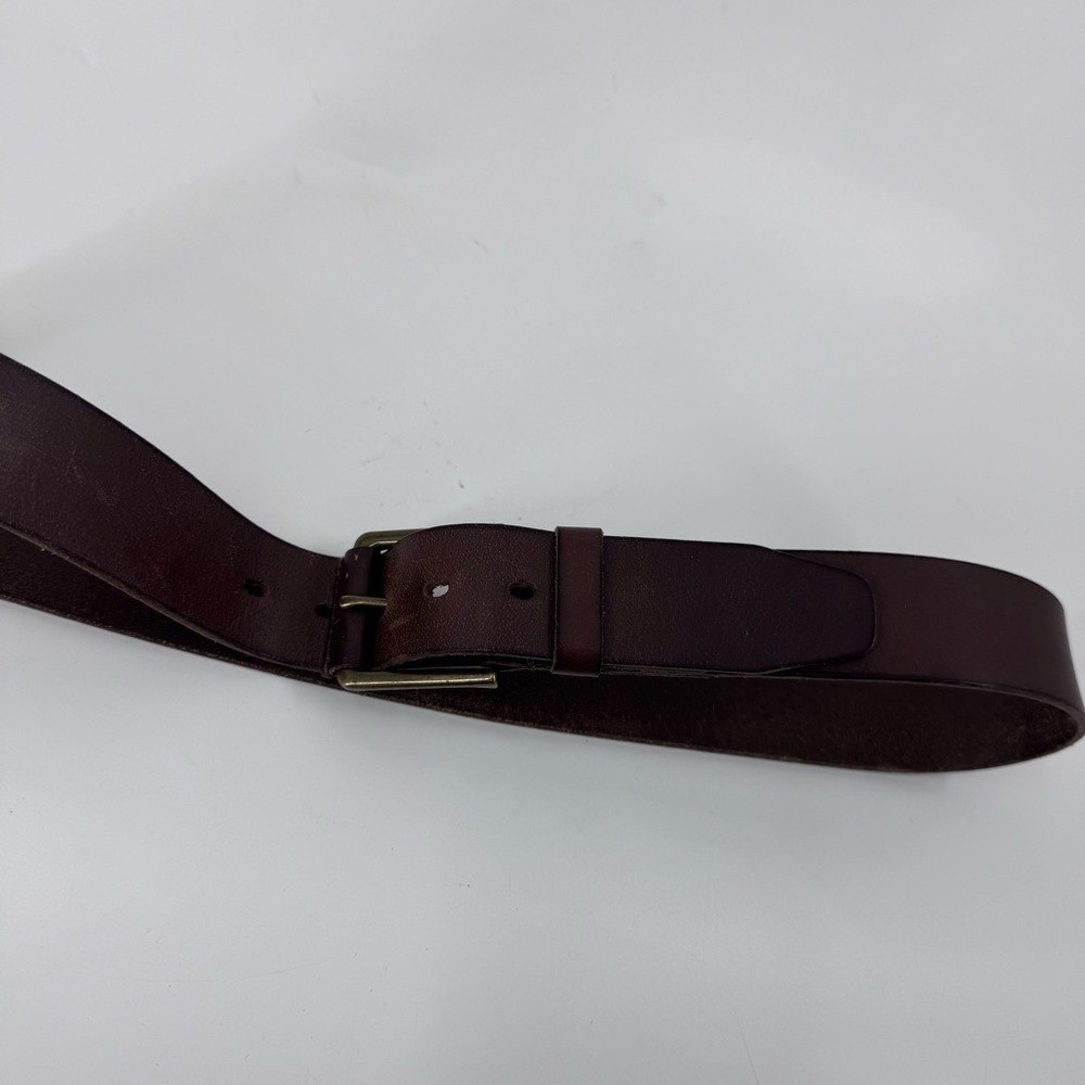 Timberland Genuine Leather Belt with gold Buckle – Brown Size 36