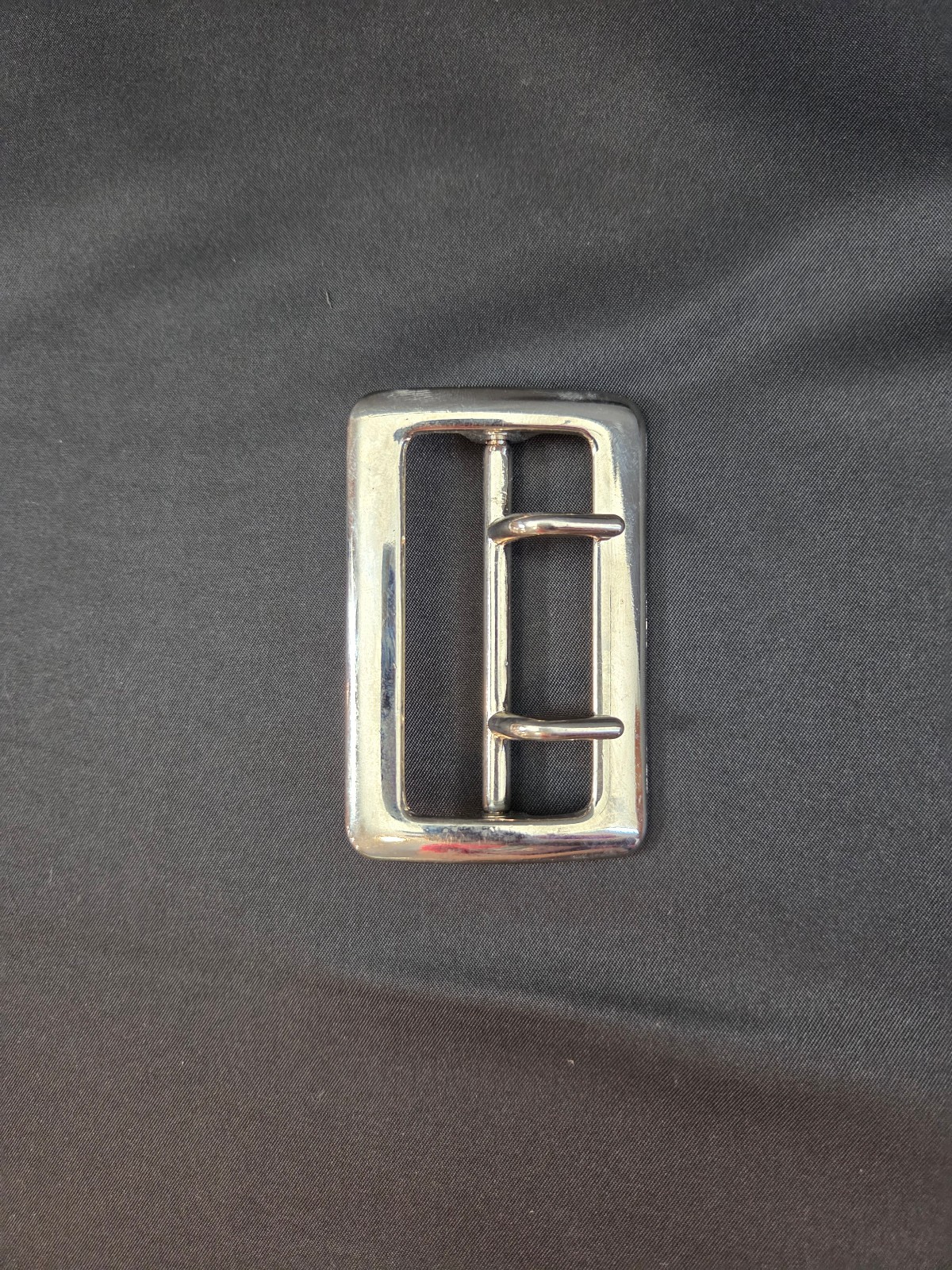 Sam Browne Belt Buckle Double Prong USA Heavy Duty 1.75 Inch Silver Tone