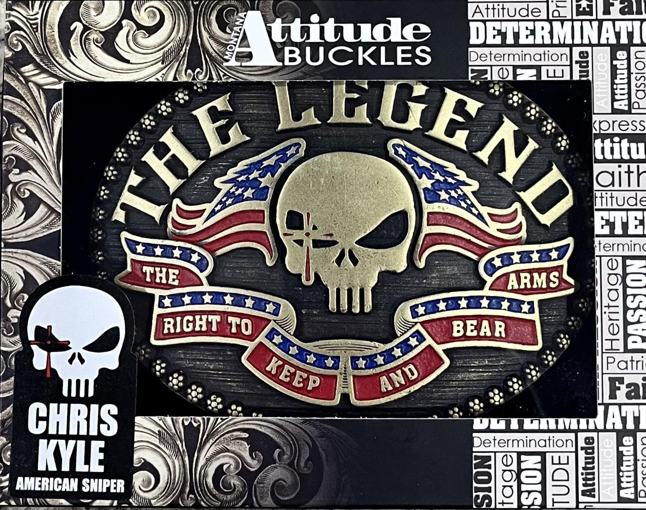 Montana Silversmiths Attitude Officially Licensed Chris Kyle Western Belt Buckle