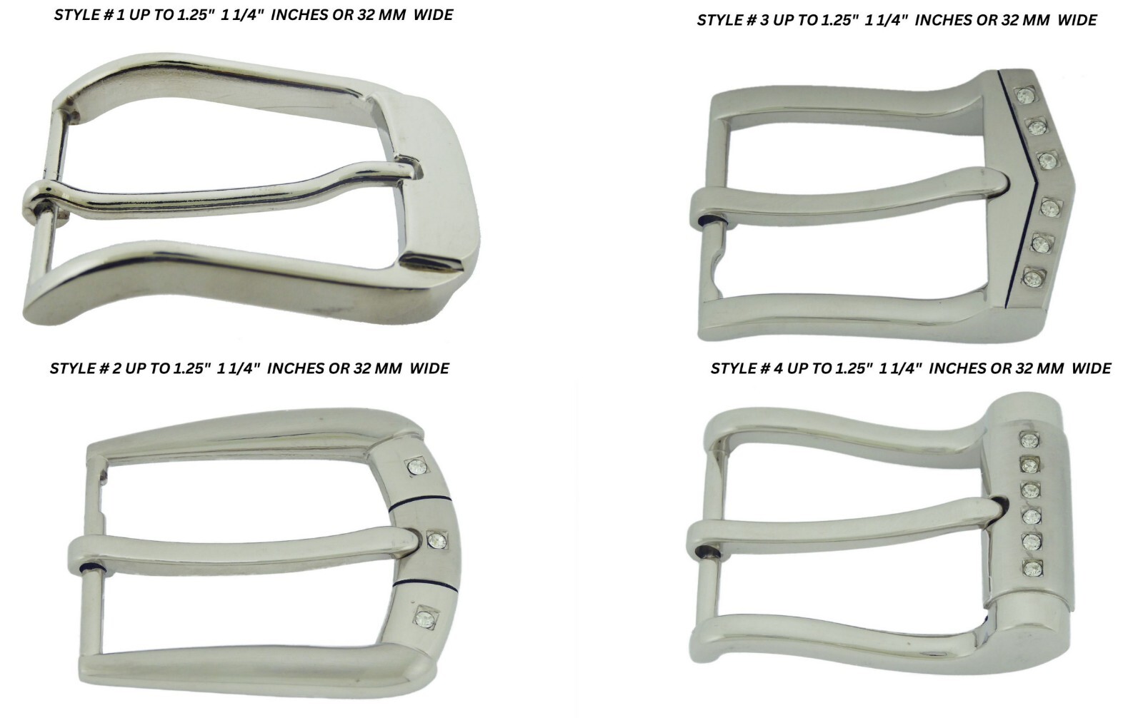 Pin Belt Buckles Men 1.25&Prime; 1 1/4&Prime; INCH 32 MM Belts New Women Prong Silver Pink
