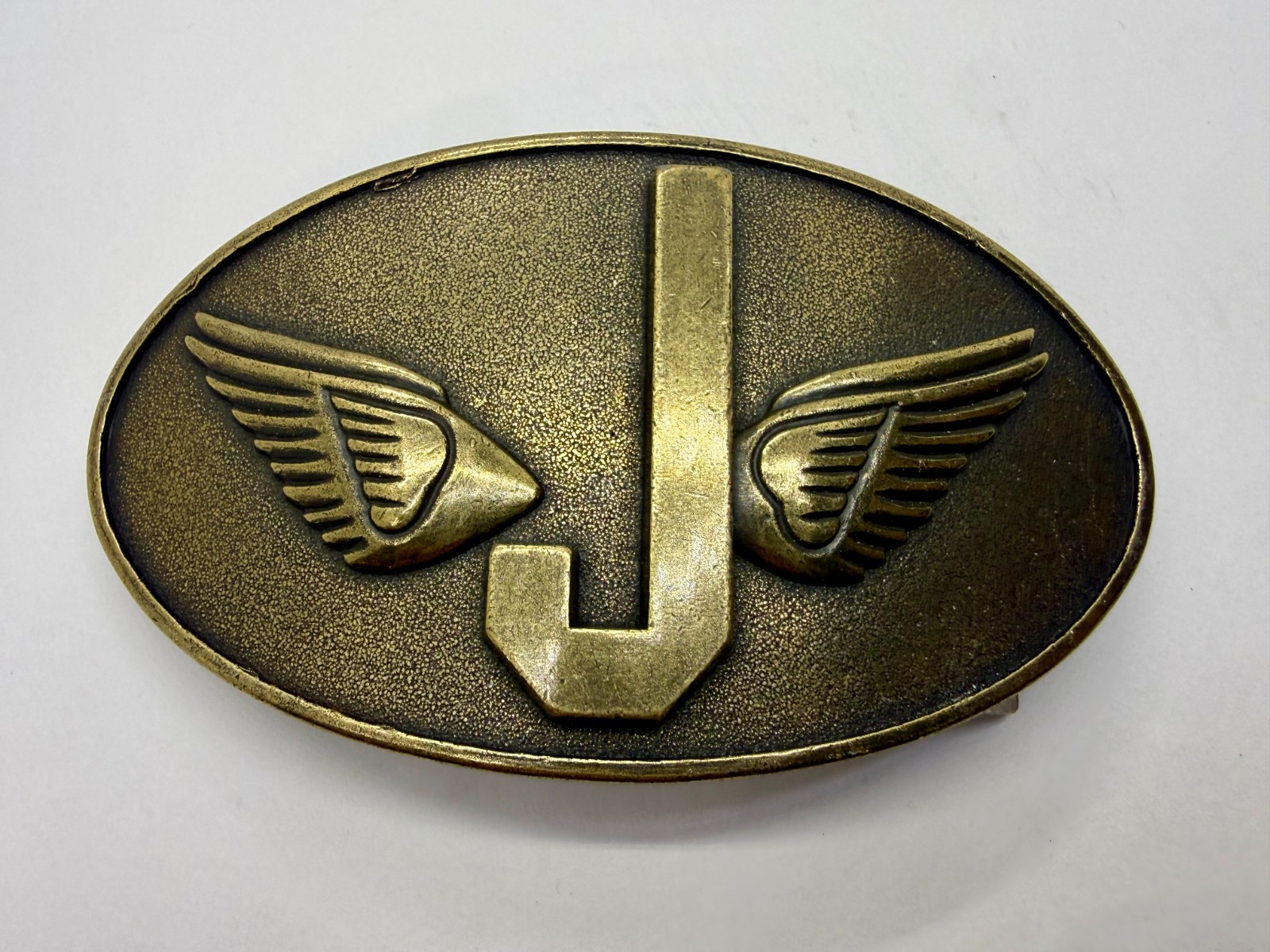 Monogram Flying Letter J Aviator Wings Taiwan Made Belt Buckle