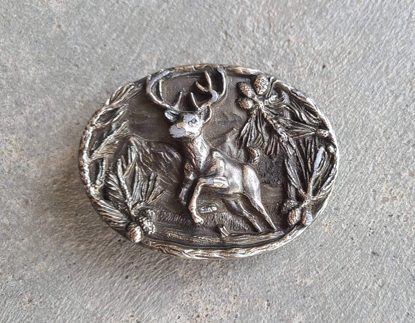 VINTAGE 1643 Brass Deer Buckle- THE GREAT AMERICAN BUCKLE CO- copyright 1986